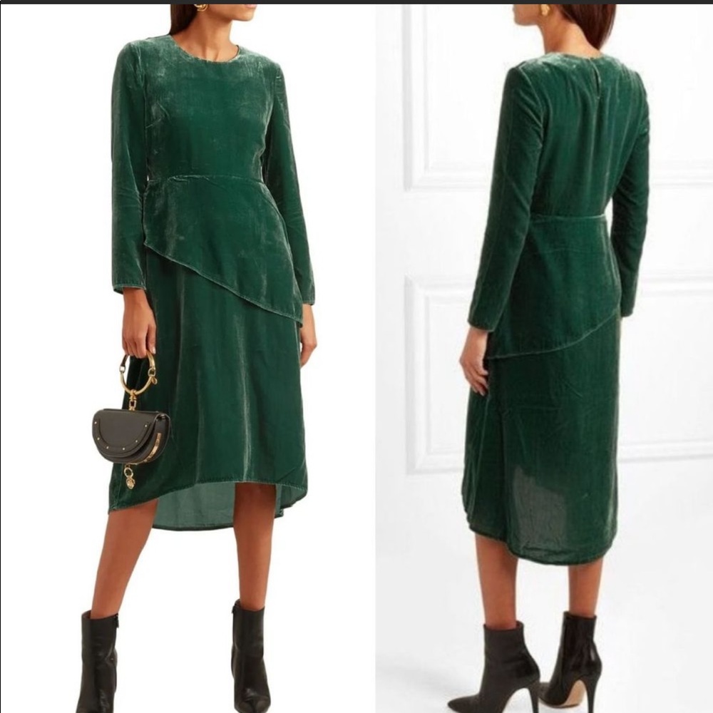 Maje Remanio Green Velvet Dress - Size 3